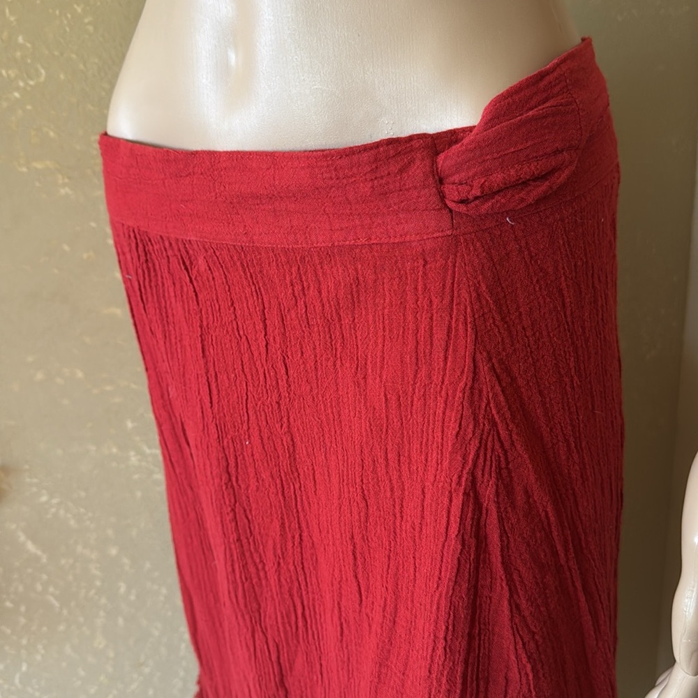 Vintage 70’s USA Crinkle Cloth Wrap Skirt Sz 16W L - Picture 7 of 8